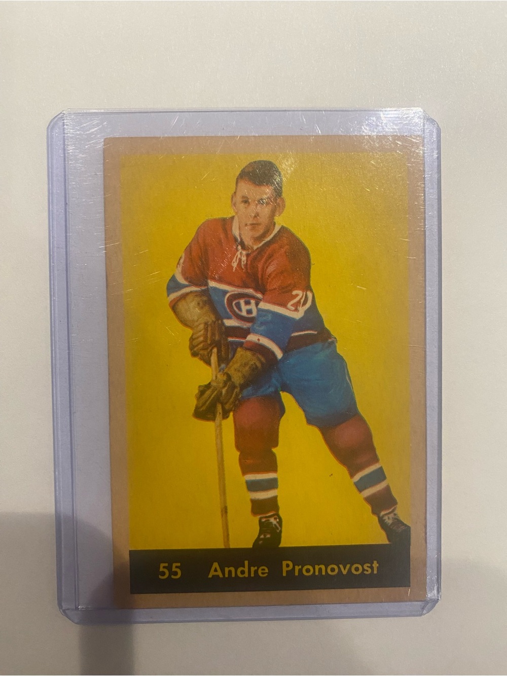 Beautiful NM ANDRE PRONOVOST 1960 Parkhurst Hockey Card